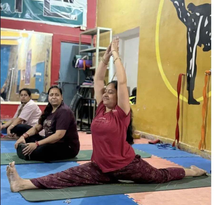 Morning yoga batch in Hatha flow at Champion Yog Academy Gwalior